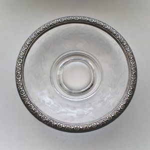 Vintage Prelude by International Sterling Silver Cut Crystal Candy Nut Dish Bowl